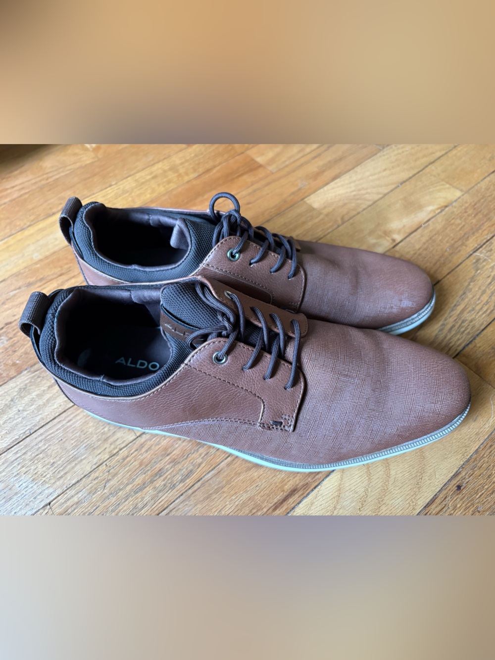 ALDO Men's Brown Casual Slip-On Lace-Up Loafers
